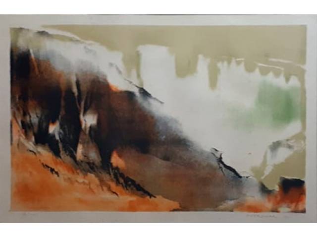 Fayga Ostrower gravura 44 x 65 cm "Sem Título" ass. CID t. 12/100 1980