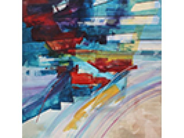 Adriana Banfi acrílica sobre tela 150 x 150 cm “Spriagli di Lice II” ass. verso 1991
