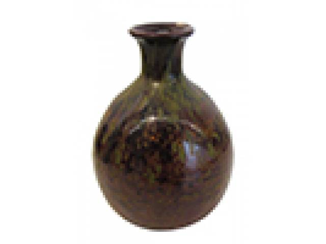 Floreiro solit. bojudo vidro “Val Saint-Lambert” ass. base. h = 10,5 cm - Bélgica, séc. XX, 1906