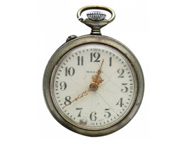 Relógio de bolso “Marino”, ajuste corda pela coroa, mostr. porc. cx. níquel, tampa do maq. de vidro. d = 4,2 cm, l = 1,5 cm. - Suíça, séc. XX