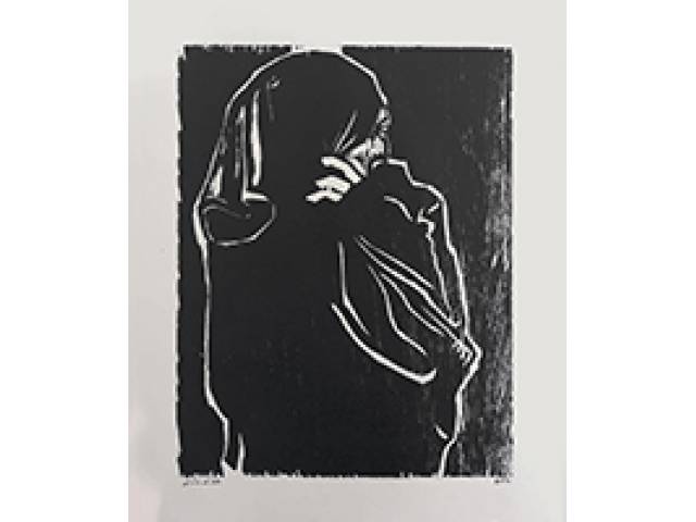Luiz Lira - Xiloceasa xilogravura 30 x 25,5 cm  "Sem Título" ass. CIE 2017 - sem moldura,  acompanha certificado do Instituto Adelina