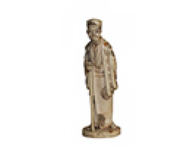 Escultura marfim representando Ancião, ass. base com marca de lótus. h = 13 cm. - Japão, sec. XX