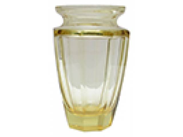 Floreiro cristal oitavado facetado amarelo, Art Déco. h = 21 cm - Europa, anos 30