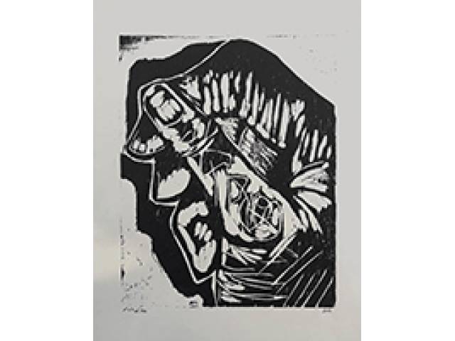 Luiz Lira - Xiloceasa xilogravura 30,5 x 26,5 cm  "Sem Título" ass. CIE 2017 - sem moldura,  acompanha certificado do Instituto Adelina