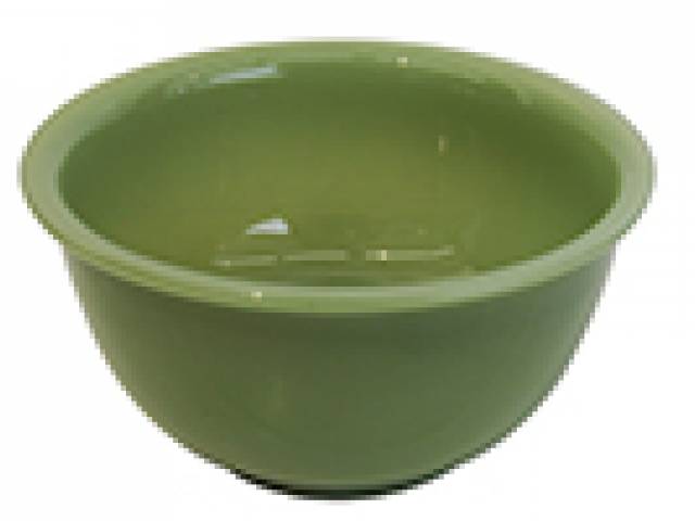 Bowl vitrificado lavrado ao estilo “Celadon”, em tom de cor jadeíte. d= 11 cm. Etiqueta “AntikWest Oriental Art & Antiques” verso. China, século XX.