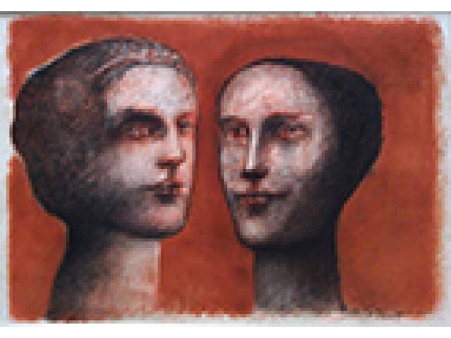 Marcelo Grassmann crayon sobre papel 48 x 68 cm “Rostos” ass. inferior direito 1995