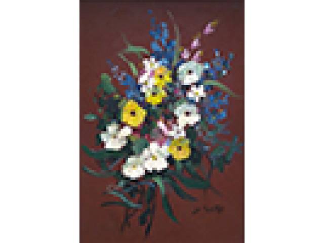 Dario Mecatti óleo sobre eucatex 50 x 35 cm “Flores” ass. inferior direito