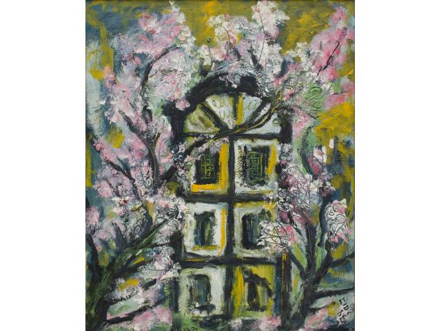 Cid Serra Negra óleo sobre madeira 75 x 60 cm "Janelas" ass. CID