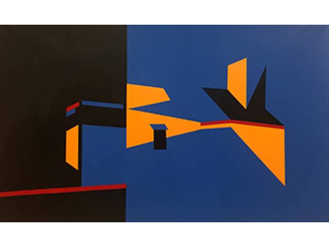 Claudio Roncoli acrílica sobre tela 100 x 160 cm "Paisaje" ass. verso 2017 - acompanha certificado do Instituto Adelina