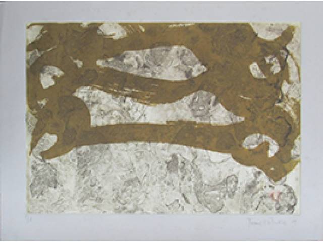 Tomie Ohtake gravura 50 x 70 cm "Sem Título" ass. CID 1989 PA - sem moldura