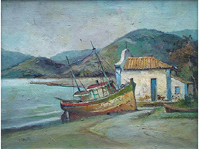 Omar Pellegatta óleo sobre tela 50 x 65 cm “Marinha” ass. inferior esquerdo