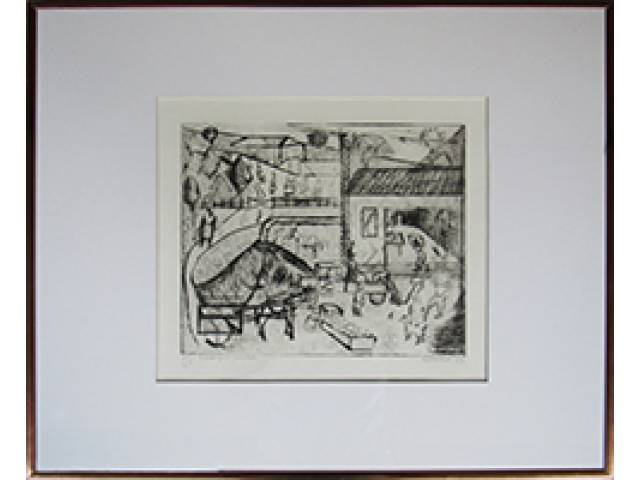 Djanira da Motta e Silva água-forte 25 x 29,5 cm "Sem Título" ass. CID 1977 t.20/20 tiragem única