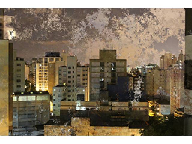 Andrei Thomaz imagem gerada pelo software Ampulheta impressão com pigmento mineral sobre papel de algodão 60 x 90 cm "Alameda Barros 283 2" não assinada 2015  - acompanha certificado do Instituto Adelina
