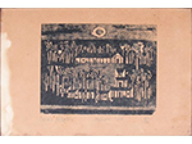 Lívio Abramo xilogravura 22 x 33 cm "Paraguai - 1966" ass. CIE 1966 t. 42/100