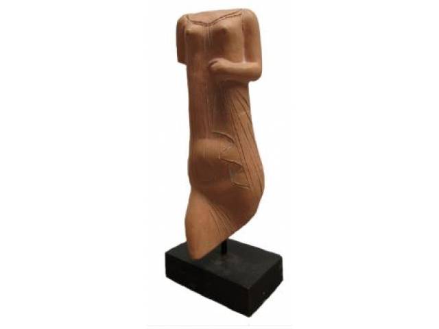 Vasco Prado escultura em terracota T109/150 42 x 10 x 17 cm "Torso Feminino" ass. verso inferior