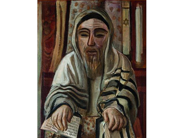 Lasar Segall óleo sobre tela 64 x 53 cm "Judeu com livro de orações" circa 1954