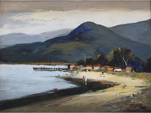 Durval Pereira óleo sobre tela 60 x 80 cm “Ponta da praia” ass. inferior direito