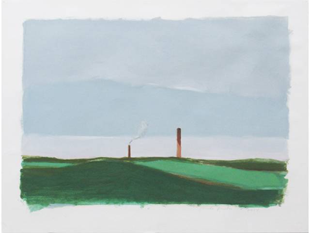 Paulo Pasta acrílica sobre cartão 50 x 65 cm "Paisagem" ass. CID 2014