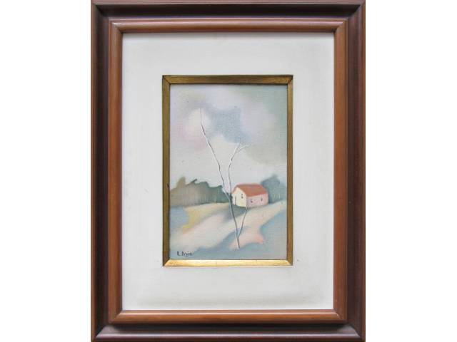 Klaudio Ursic óleo sobre tela 26 x 18 cm "Paisagem" ass. CIE