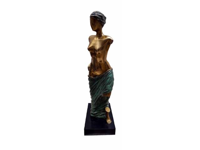 Diego Ortega  escultura em bronze polido H=68cm “Figura Feminina” ass. corpo