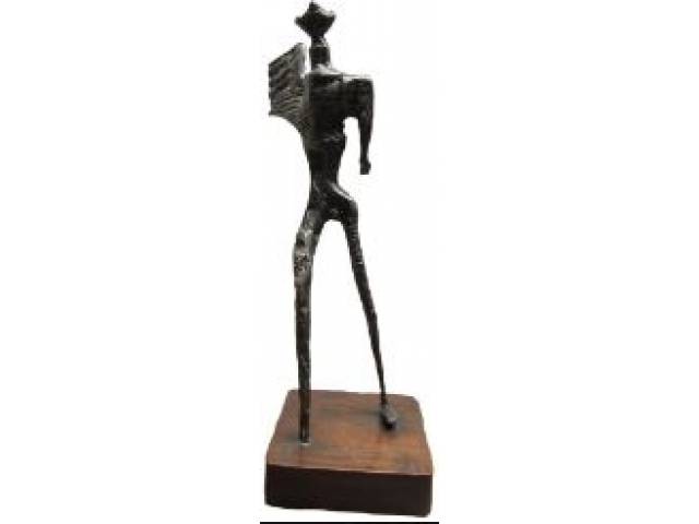 Roberto Cidade escultura em bronze 46 x 21 cm "Homem Alado" numerada e ass. base