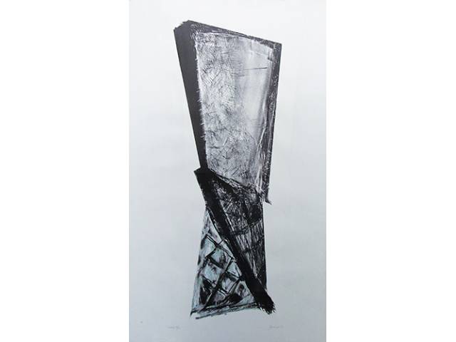 Maria Bonomi gravura sobre papel timbrado 100 x 70 cm "Kravid" ass. CID 1971 t. 17/20