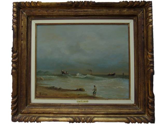 Vicenzo Cencin óleo sobre tela 40 x 50 cm "Marina " ass CIE 1985 Participou IV seleção de artistas contemporâneos da Sociarte