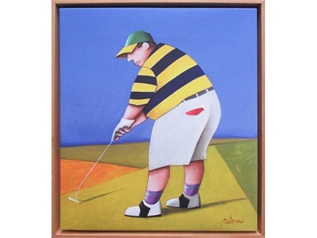 Gustavo Rosa giclée sobre tela 34 x 30 cm "Golfista" ass. CID t. 01/20