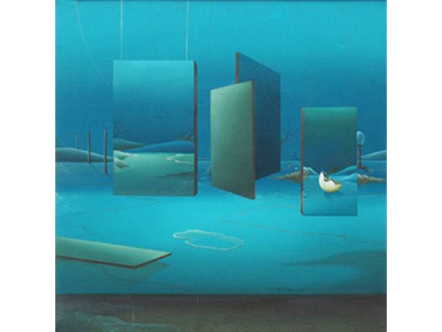 Roni Brandão óleo sobre tela 50 x 50 cm “nº3” Ass. CID e verso mar/1977