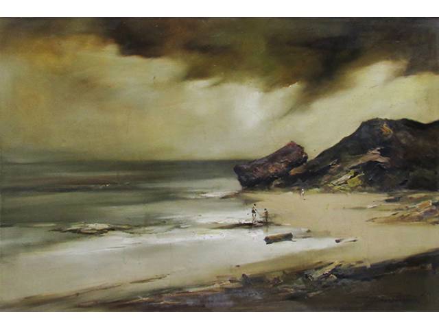 Durval Pereira (São Paulo, 1917 / São Paulo, 1984) O.S.J. 90 x 130 cm “Ponta da praia” ass. CID, 1979 obs.: Documento Galeria Marília Razuk