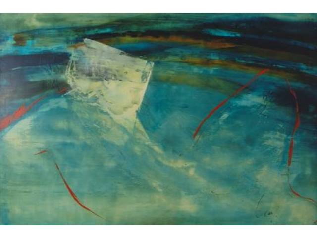 Carlos Araújo óleo sobre madeira 160 x 100 cm "Mulher em Azul" ass. CID dec. 90 com recibo de venda da Marques Galeria Shopping Center Iguatemi/SP