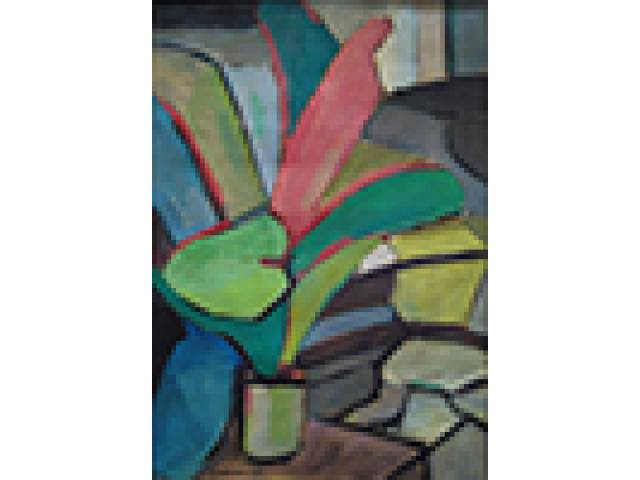 Aldo Bonadei óleo sobre cartão 49 x 33 cm “Vaso de Flor” ass. inferior esquerdo - 1967