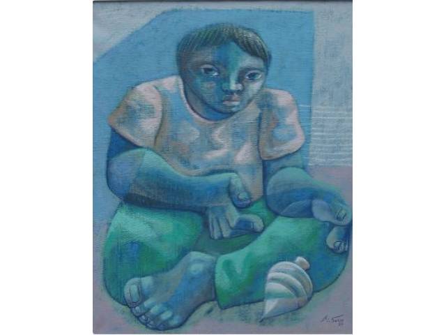Adélio Sarro óleo sobre juta 60 x 50 cm "Luz Clara"ass.CID e verso 1988