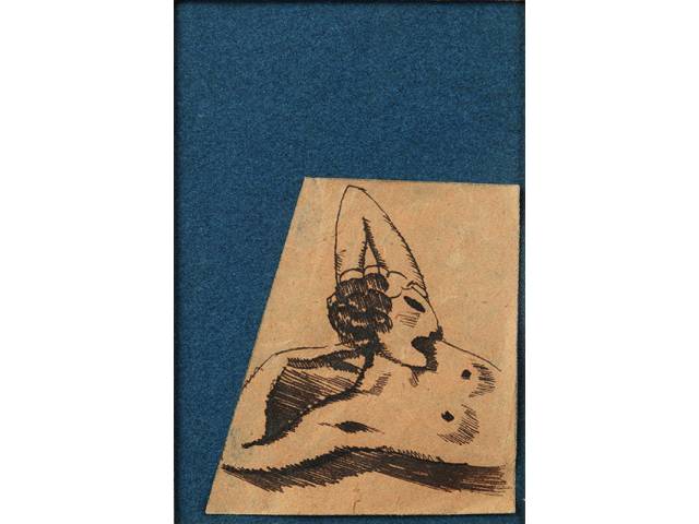 Ismael Nery nanquim sobre papel 7,7 x 7,0 cm "Figura de mulher" sem data