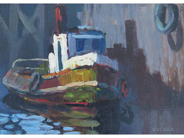 Norberto Jorge Guevara (Argentina, 1944) óleo sobre madeira 24 x 18 cm "Intimidad" ass. CID 1983 com certificado do artista no verso