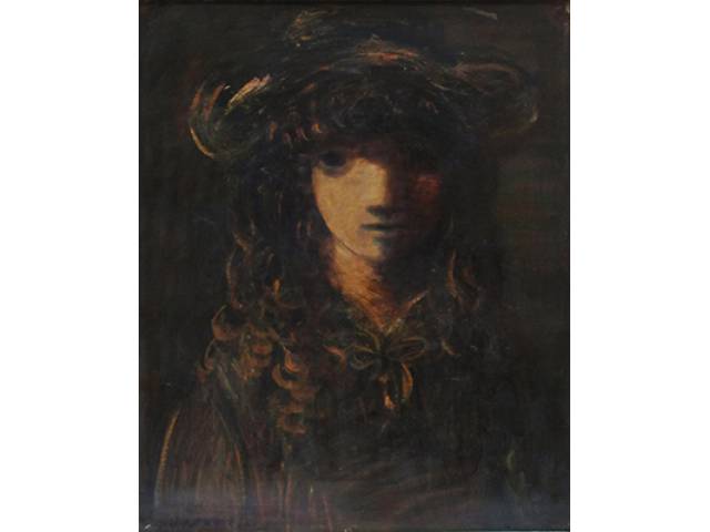 Sylvain Vigny (1903, Viena - Áustria / 1970, Nice - França) O.S.E. 65 x 50 cm “Menina”, ass. CIE Europa. séc. XX
