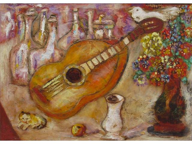 Asfaduroff Nibbes  técnica mista sobre tela 50 x 70 cm "Natureza Morta" ass. CSD