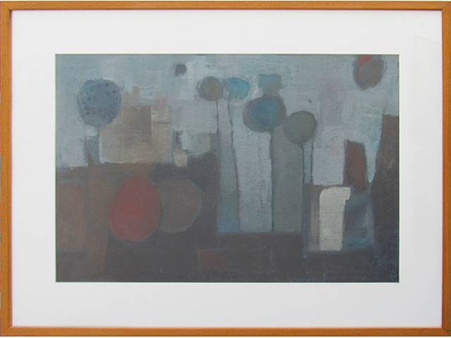 Paolo Rissone guache sobre papel 50 x 75 cm "Sem título" ass. CID 1962