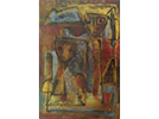 Rosario Moreno óleo sobre papel 49 x 39 cm “Sem título” ass. inferior esquerdo 1958