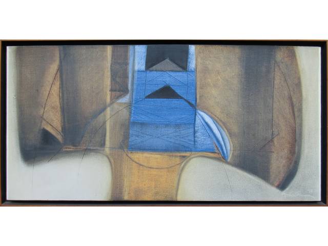 Dina Oliveira óleo sobre tela 50 x 100 cm “Machado” ass. CID e verso 1990
