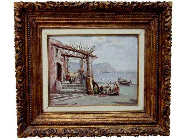 Antonio Carpentieri óleo sobre tela 28 x 35 cm "Terraço"  ass. CIE 1983