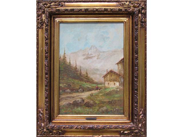 Luigi Bosio (1896-1959) óleo sobre madeira 50 x 35 cm "Paisagem Campestre" ass. CIE