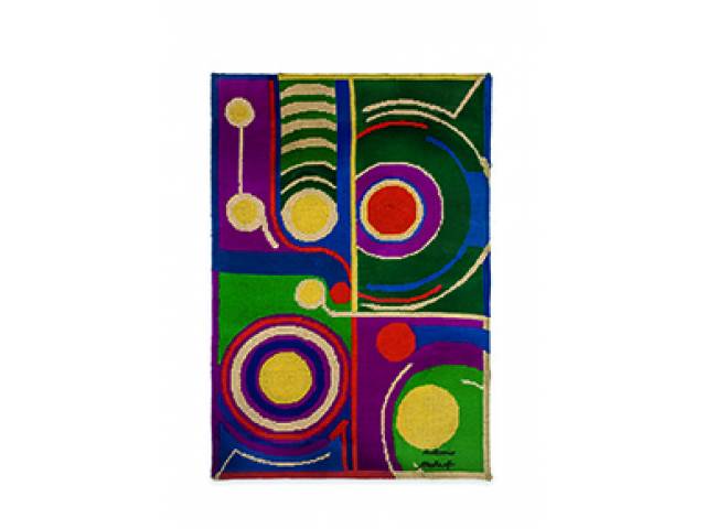 Antonio Maluf tapeçaria, 145 x 100 cm "Sem título" década de 1960 - Participou da exposição Ruptura frente ressonâncias, 2008, e da retrospectiva Antonio Maluf - Operário da arte, 2011, Galeria Berenice Arvani.