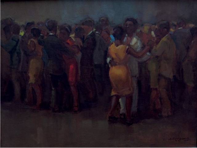 Menase waidergorn óleo sobre tela 30 x 40 cm "Baile" ass CID