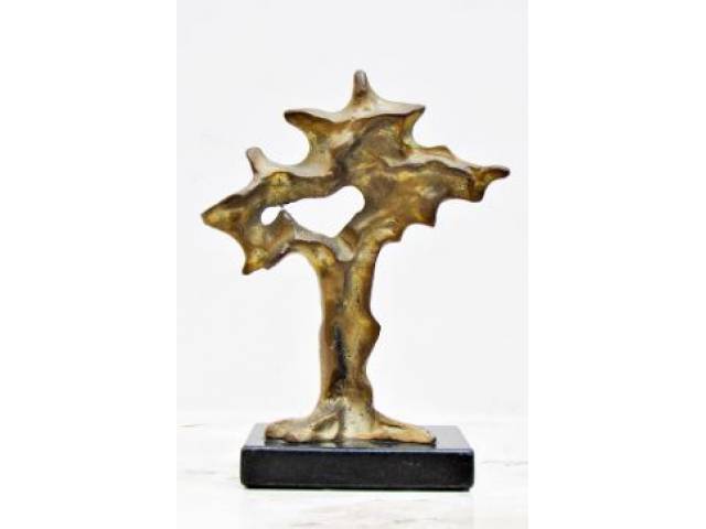 Anita Kaufmann escultura  em bronze 17 x 15 cm "Árvore" ass. corpo