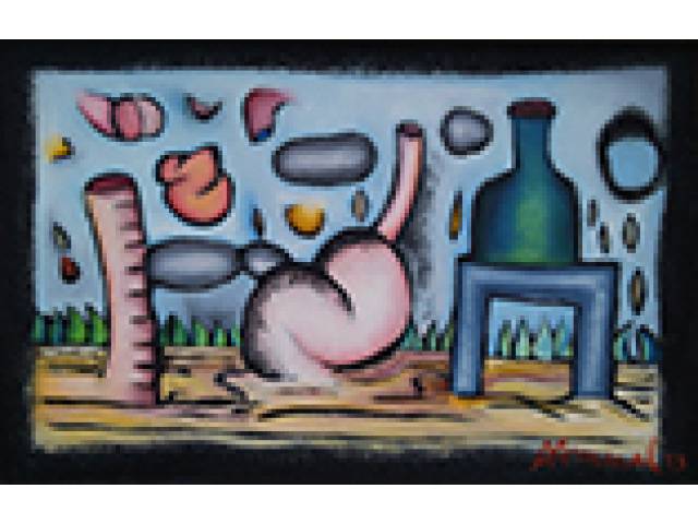 Antonio Henrique Amaral óleo sobre tela 45 x 70 cm “Composição Abstrata” ass. inferior direito 1983