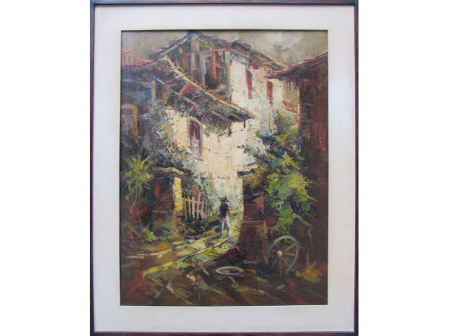 Zechetto, José Lino óleo sobre tela 80 x 60 cm "Vilarejo" ass. CIE