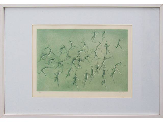 Carybé gravura 35 x 48 cm "Sem título" ass. CID t. 47/100