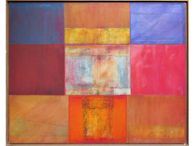 Herton Roitman tecnica mista sobre tela 100 x 120 cm "Sem Título" ass. verso 1992