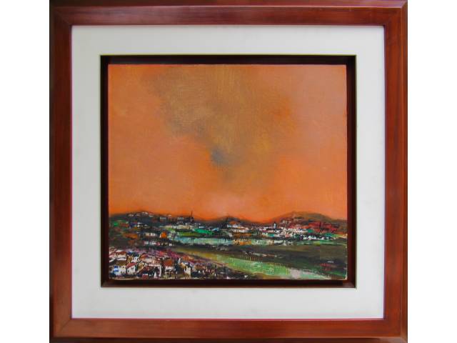 Jenner Augusto óleo sobre tela 38 x 44 cm “Paisagem de Cachoeira” ass. CID Bahia, 21/06/1969 com carimbo do artista no verso